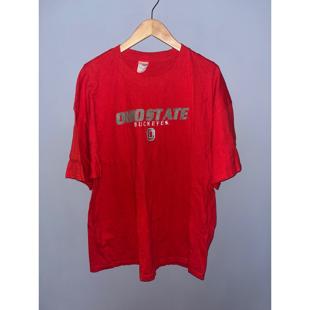 Ohio State Buckeyes T Shirt Gildan Activewear‎ Ultra Cotton Heavyweight Red 2XL